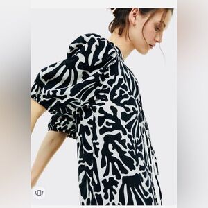 Puff sleeve linen dress